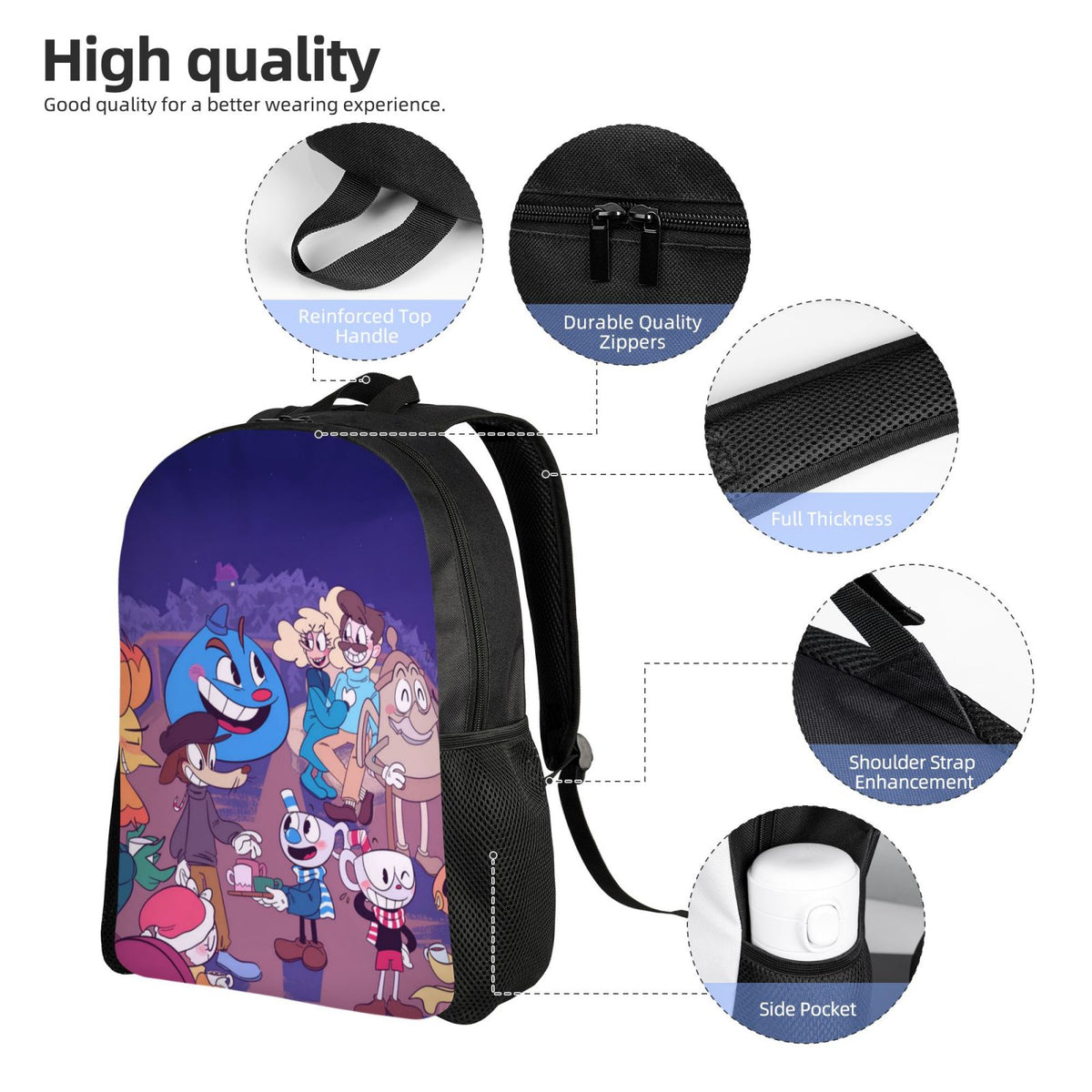 Mugman Backpack Lightweight Unisex Daypack Bookbag Laptop Satchel Rucksack H50682