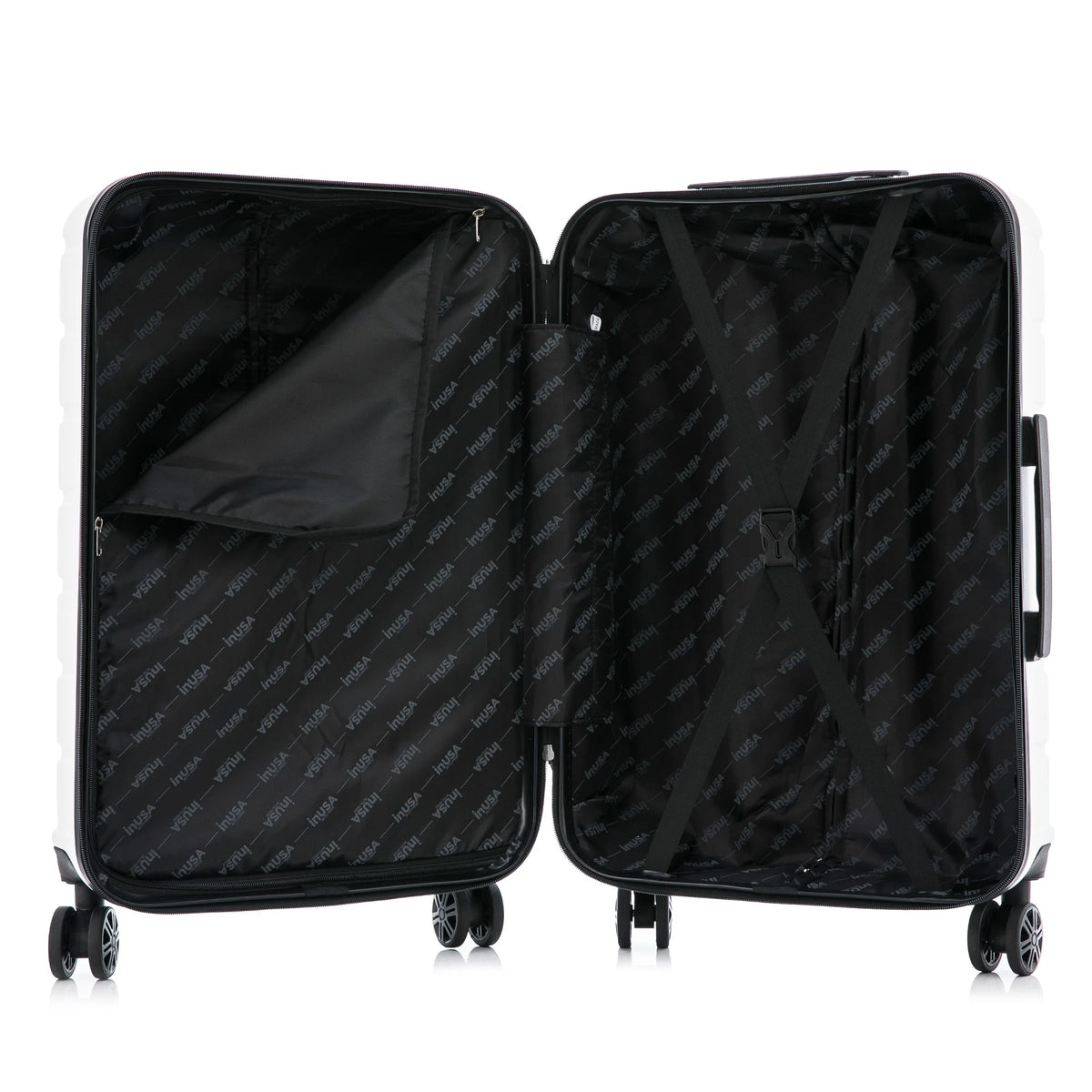 28" White Hardside Lightweight Luggage with Spinner Wheels V537974