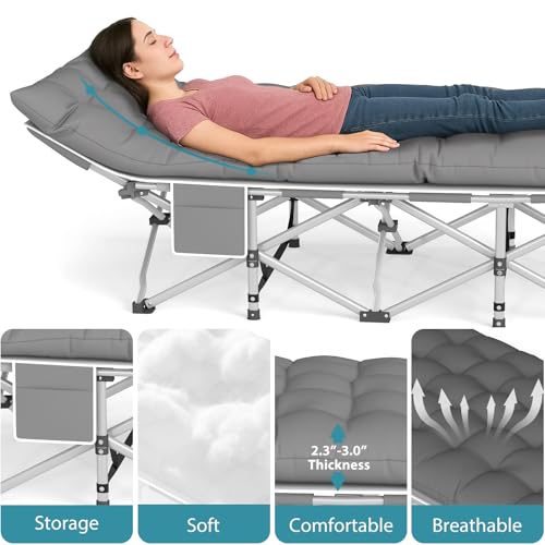 2 Pack Heavy Duty Folding Camping Cot with Carry Bag G23890