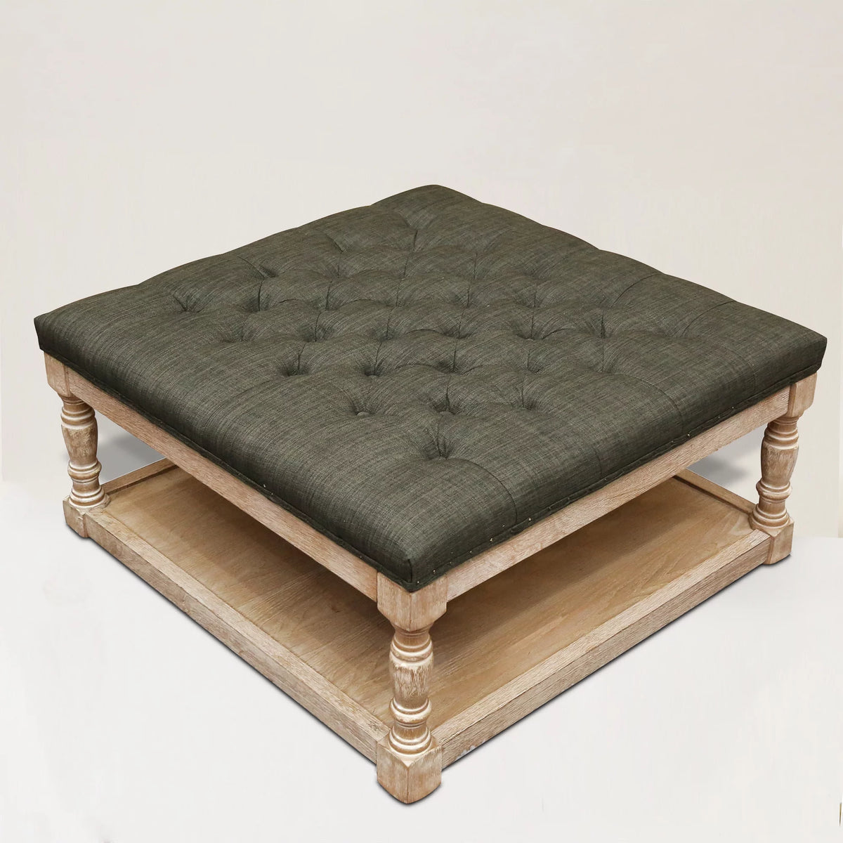 Tufted 34-inch Shelved Ottoman X232
