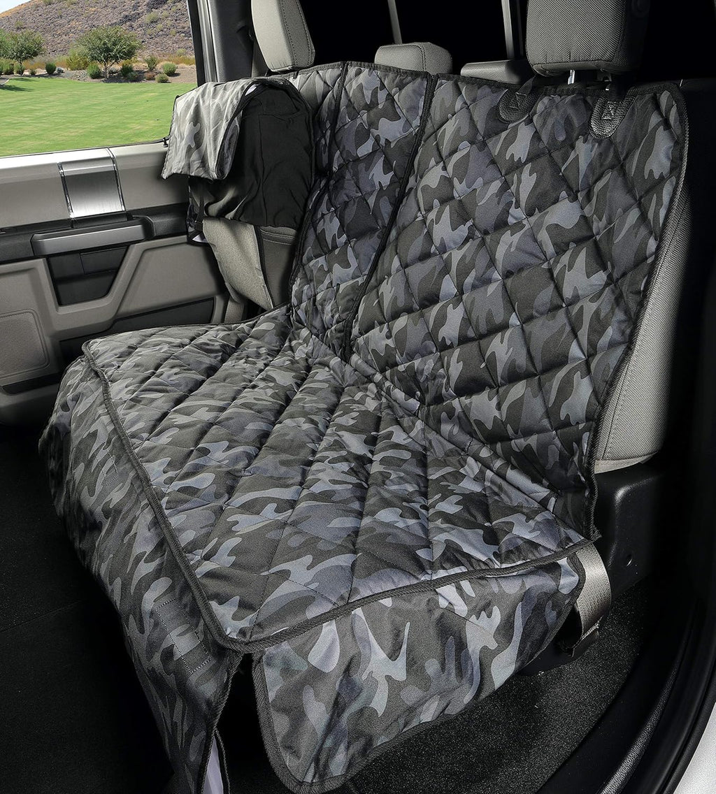 Crew Cab Truck Rear Bench Seat Cover with Hammock Q556