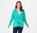 Aqua Marble Printed Button Front Cardigan S270135