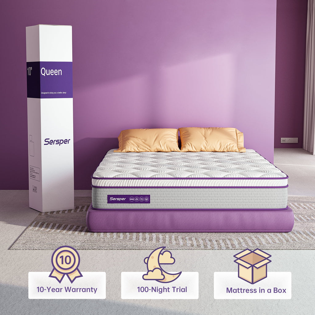 Queen Size 10 inch Hybrid Memory Foam Mattress T578