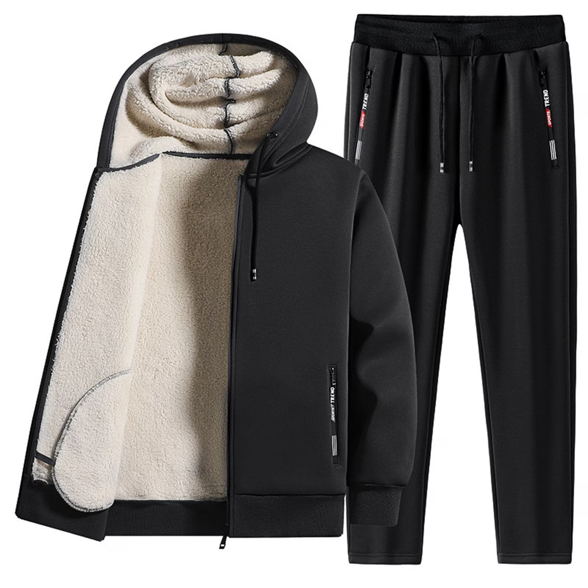 Black XXL Fleece Suit Q5483