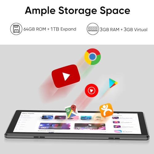 10 inch Android 14 Tablet 6GB RAM 64GB ROM Black L75461
