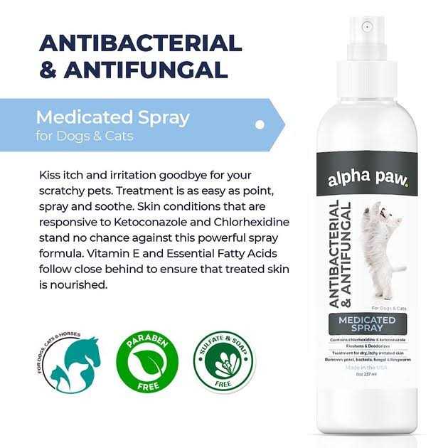Antibacterial & Antifungal Medicated Pet Spray B114