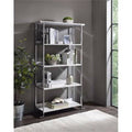 White Printed Faux Marble Bookcase K995337