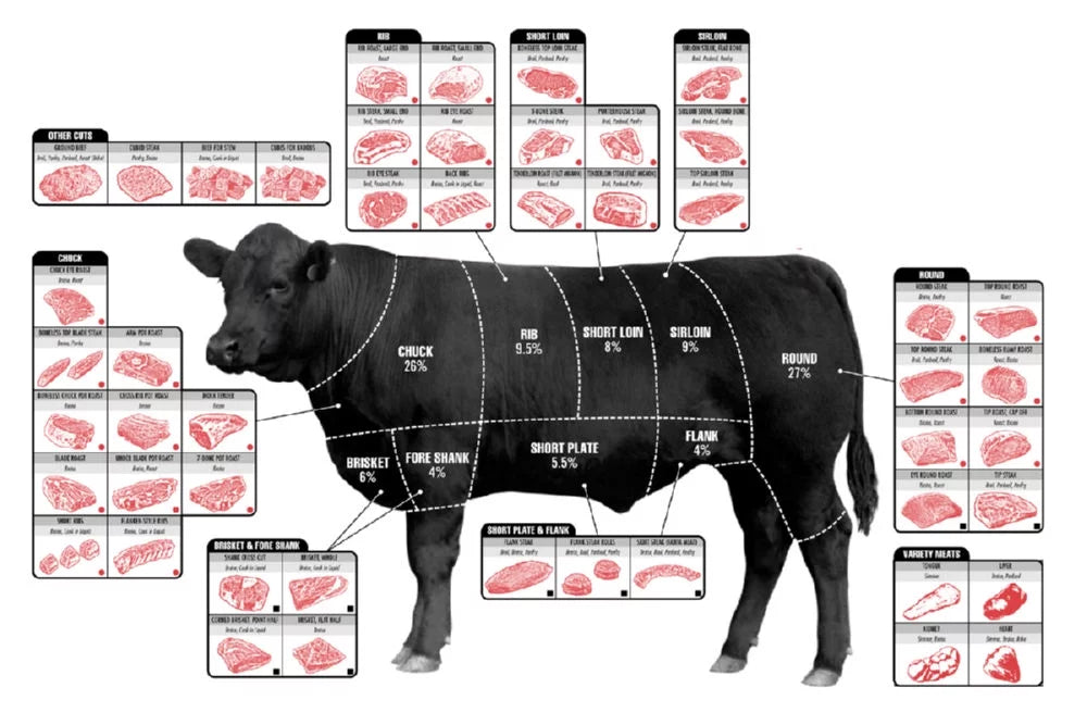 Beef Butcher Chart Poster 24x36 K842