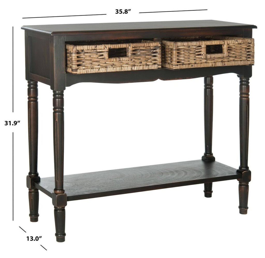 2 Drawer Washed Natural Pine Console D92893