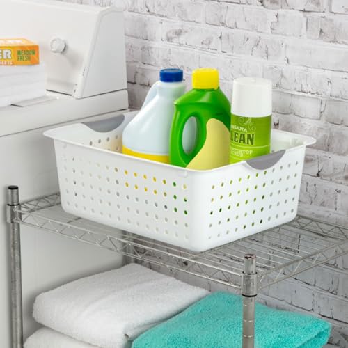 6-Pack White Plastic Storage Basket J156954