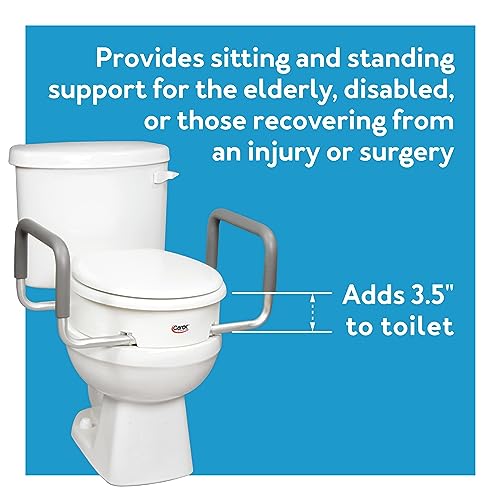 3.5 Inch Raised Toilet Seat with Arms White O614158