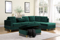 Velvet Reversible Sectional with Storage Ottoman Z52097