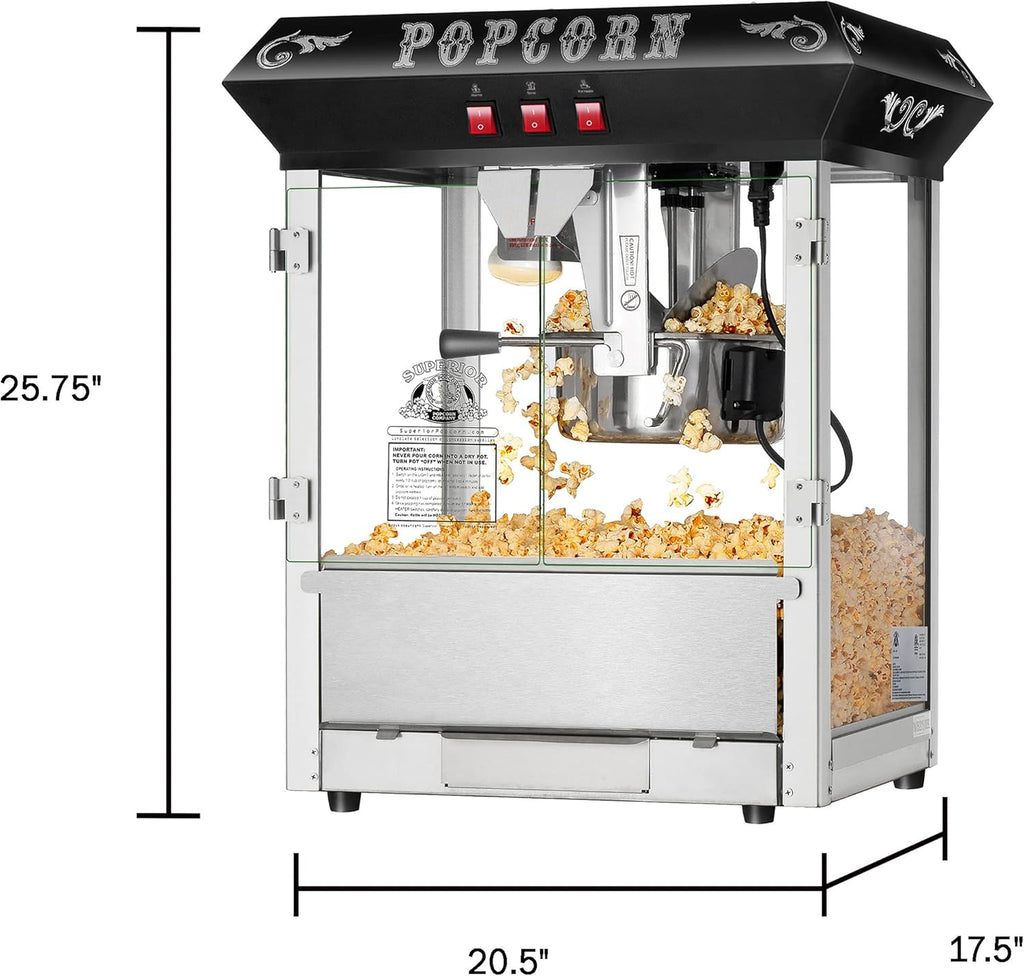 Black 8 Ounce Popcorn Machine P73492