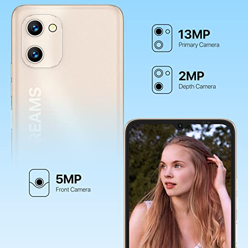Unlocked Smartphone, 3GB+32GB 256GB Expandable, 5150mAh Battery, 6.52" Full Screen, 13MP Camera Q100