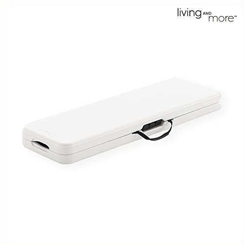 6 Foot Fold-in-Half Bench with Steel Frame, White X628929
