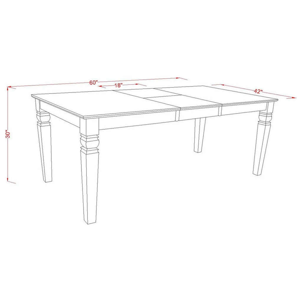 7 Pc Dining Set with Table and 6 Solid Wood Chairs A38943
