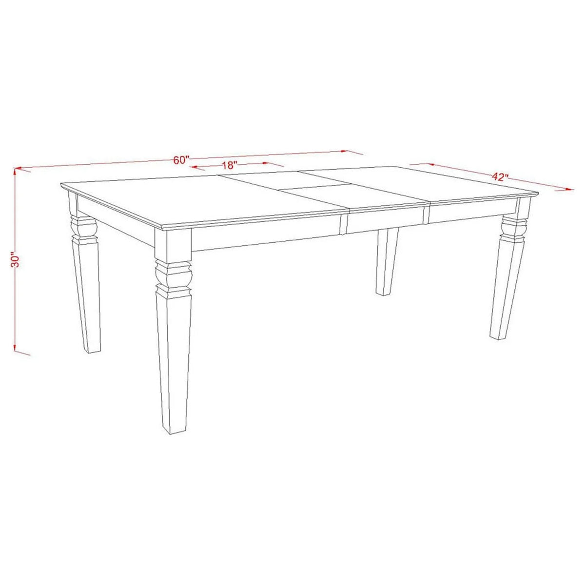7 Pc Dining Set with Table and 6 Solid Wood Chairs A38943