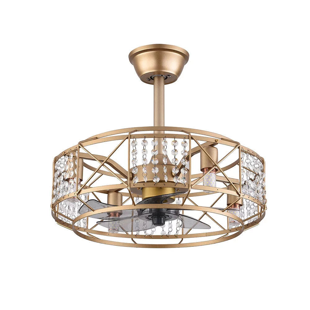 20" Crystal 4 Lights Ceiling Fan R65093