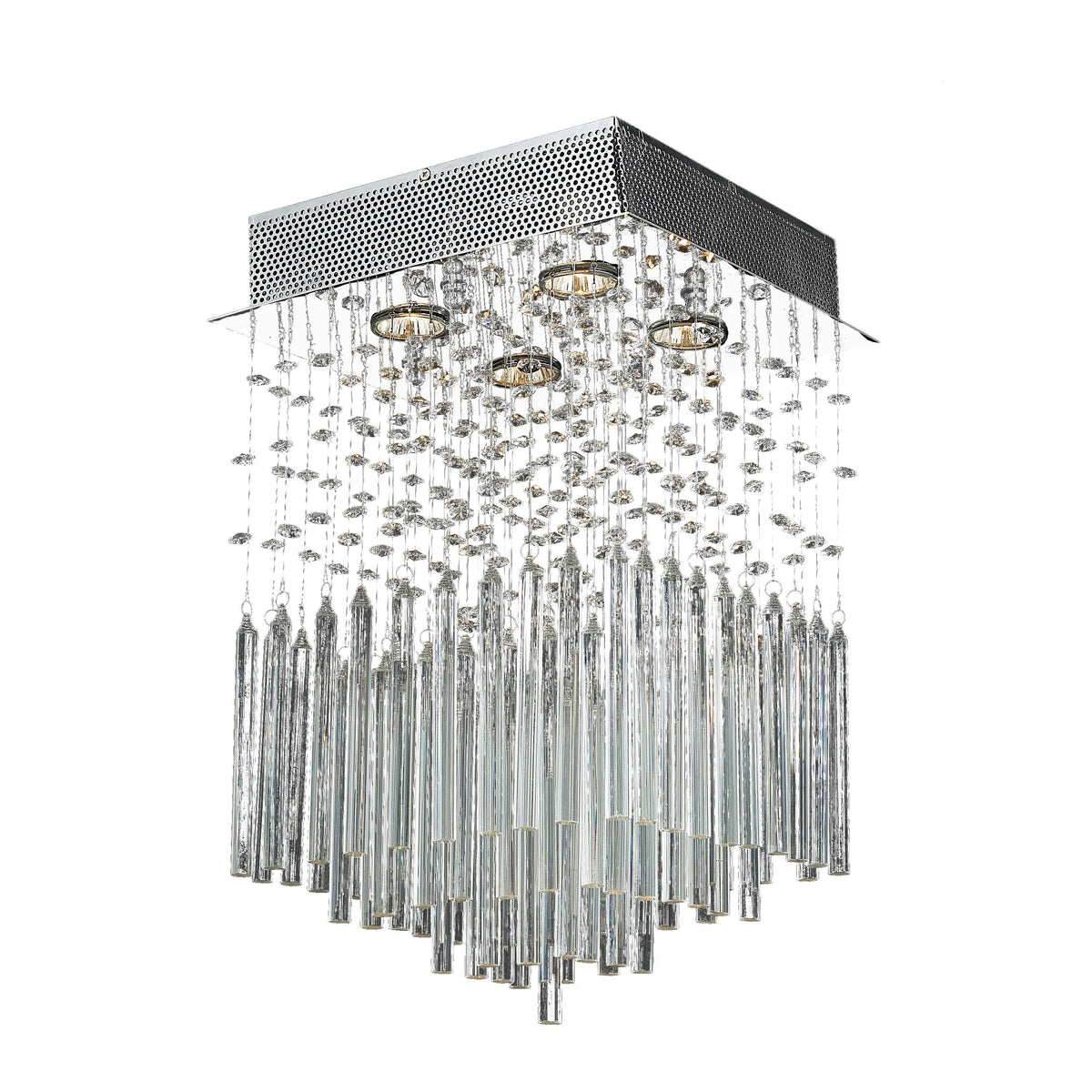 Chrome 4-Light Square Flush Mount P96909