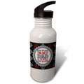 Maroon and Black Argyle Print 21 oz Sports Water Bottle D248074