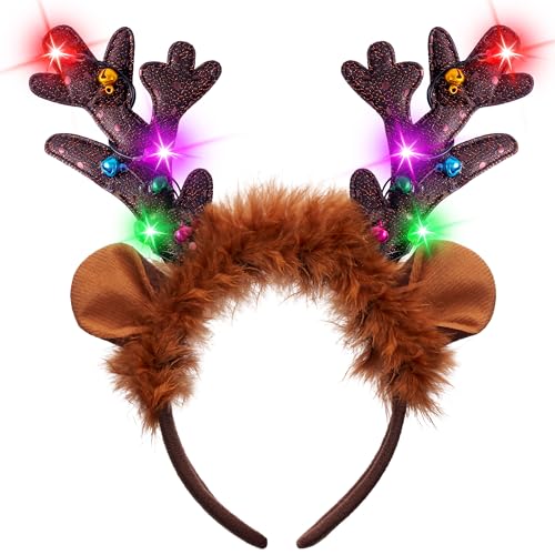 Light-Up LED Reindeer Headband R5737
