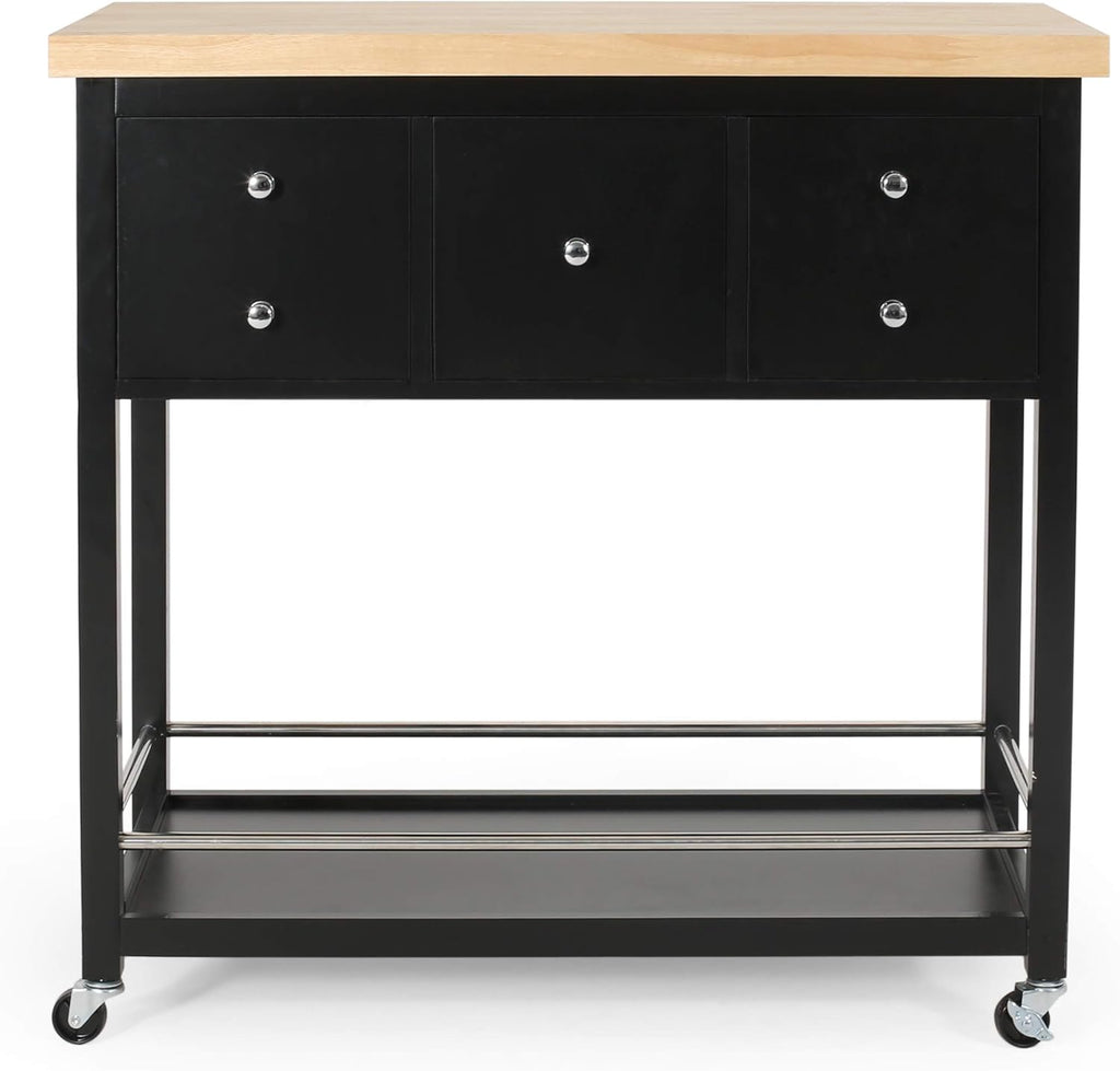 Natural Black Kitchen Cart G3956