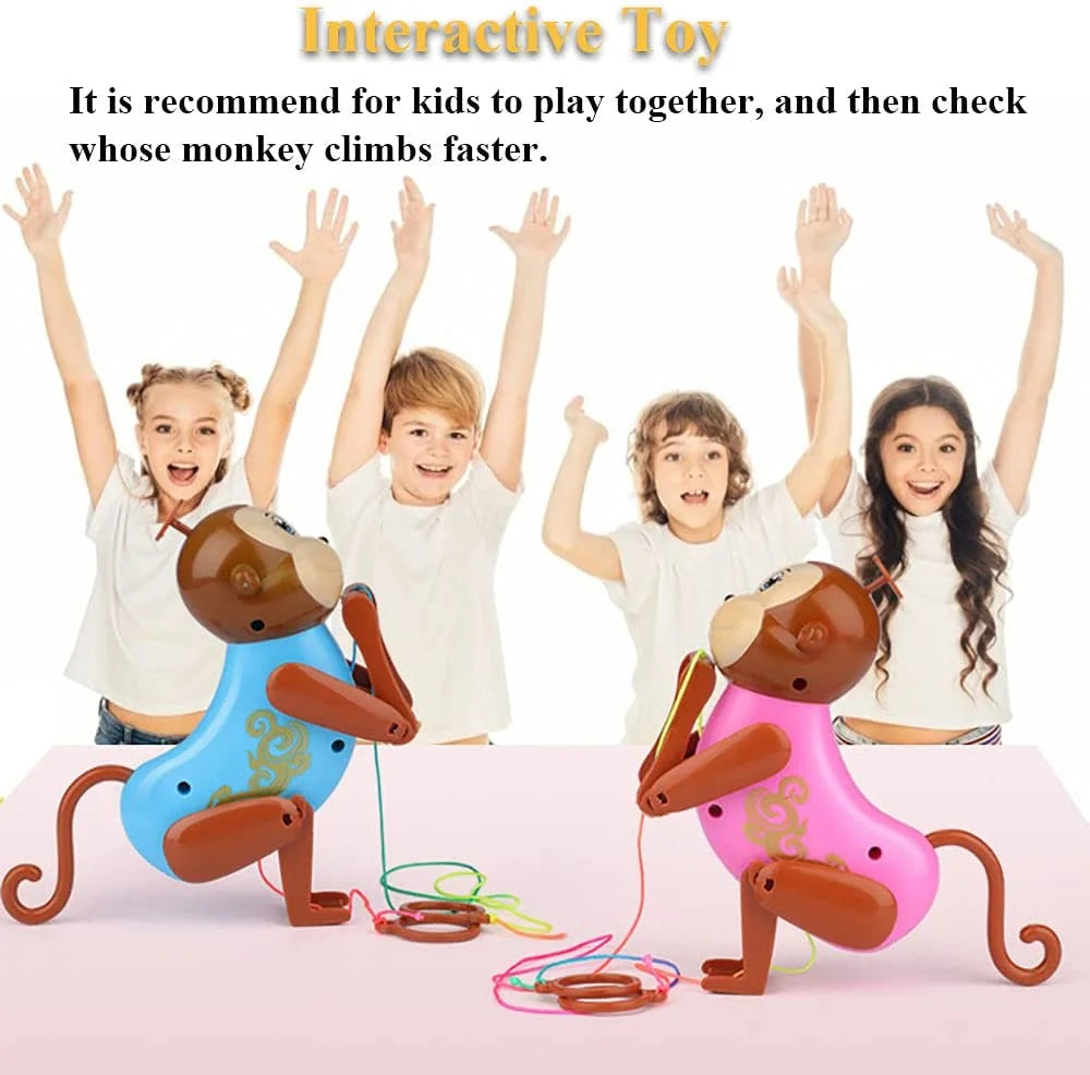 Pink Pull String Climbing Monkey Toy T323