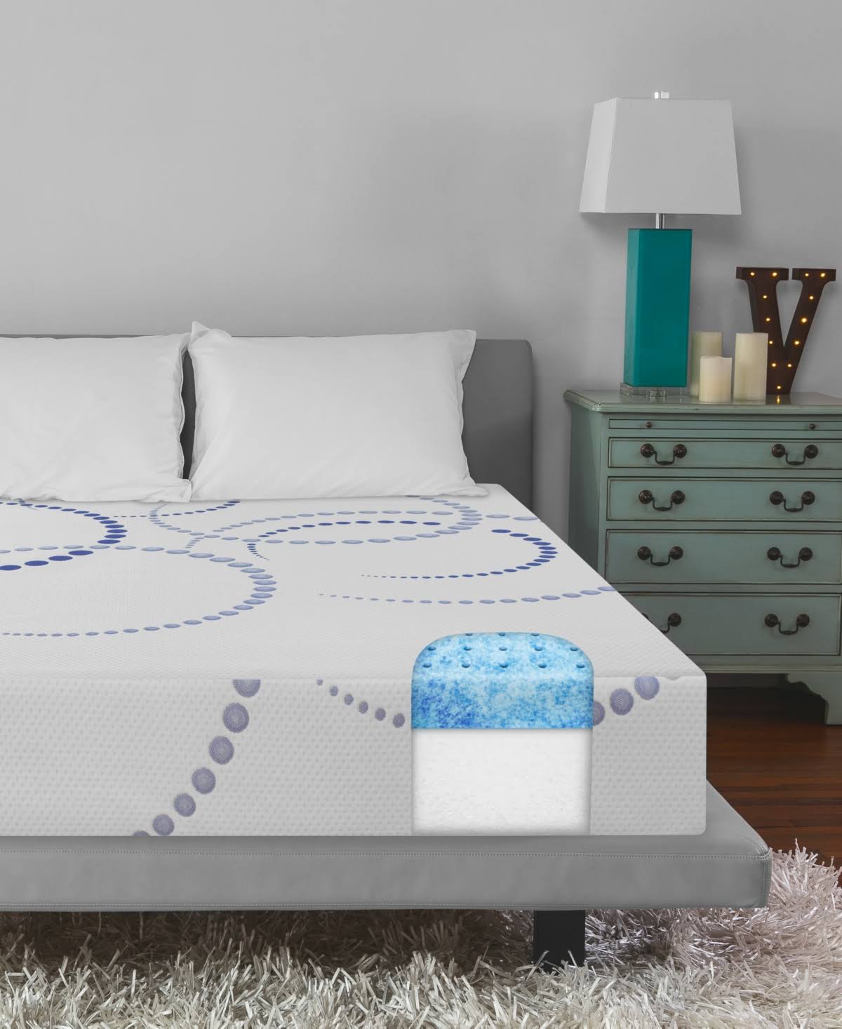 White Twin Cool Gel Memory Foam Mattress U7113