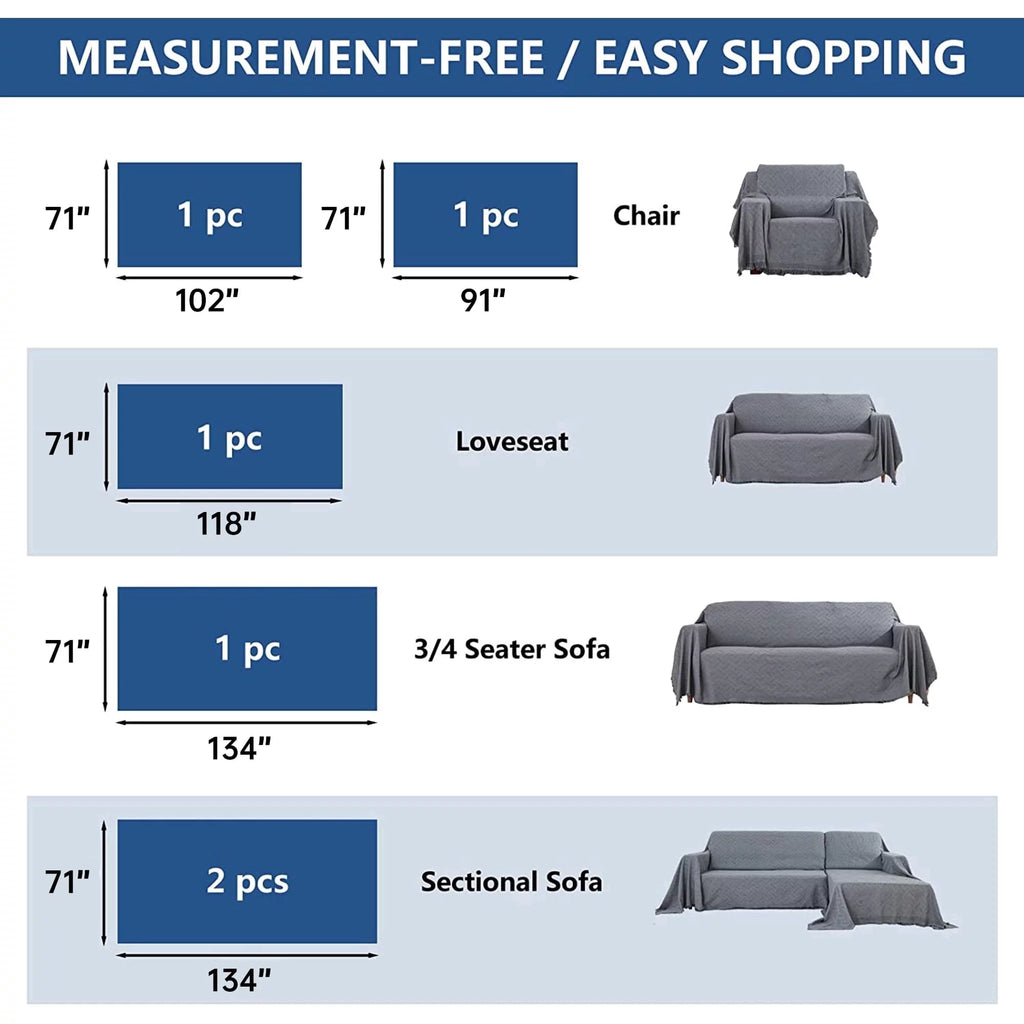 L Shape Sofa Cover Washable Thick F930096