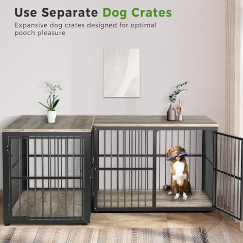 Brown Wooden Dog Crate Furniture TV Stand N74002