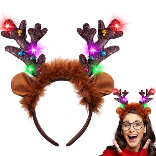 Light-Up LED Reindeer Headband R5737