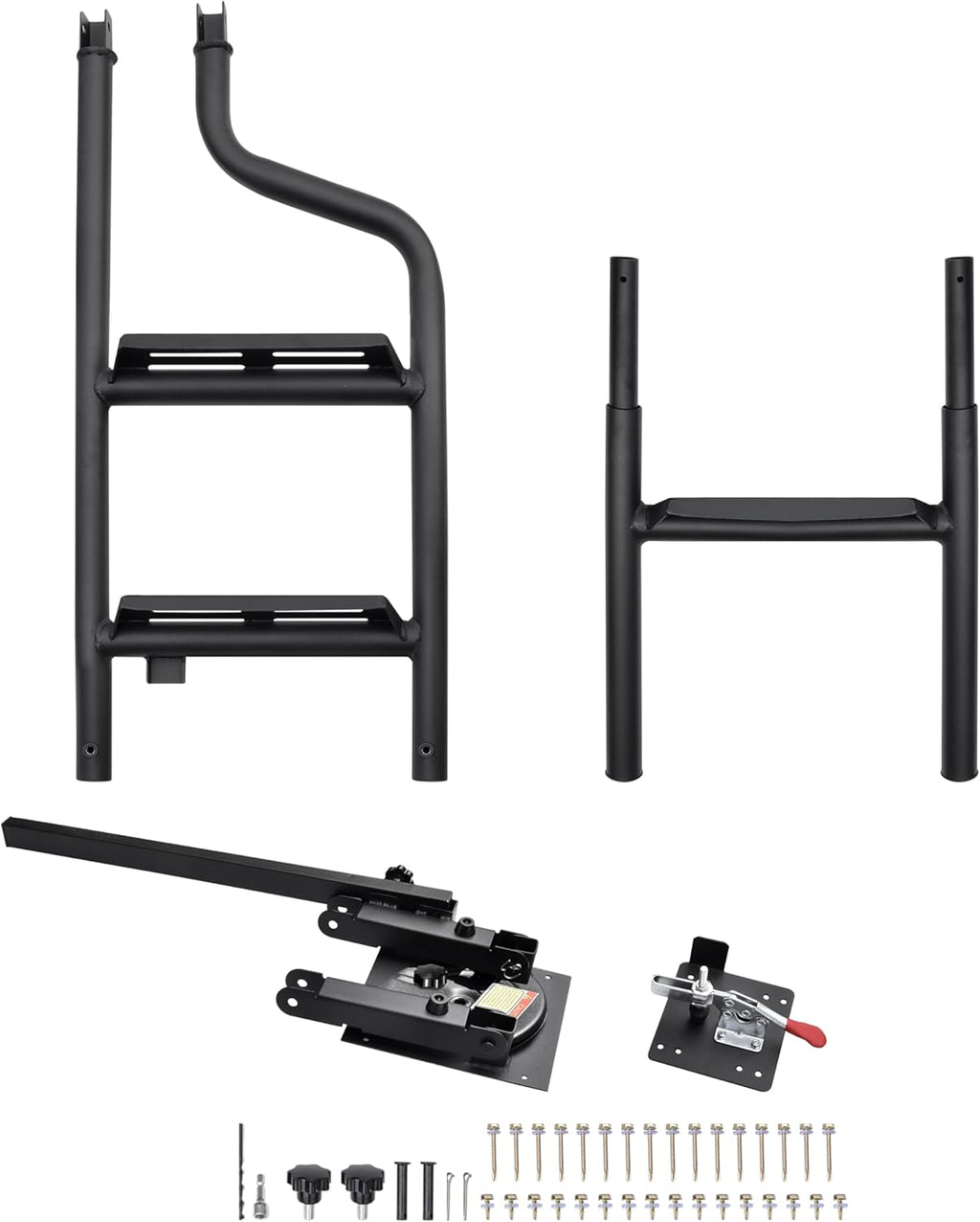 45" Foldable Pickup Truck Tailgate Ladder with Grab Handle, Heavy Duty Folding Tailgate Step Ladder I6647