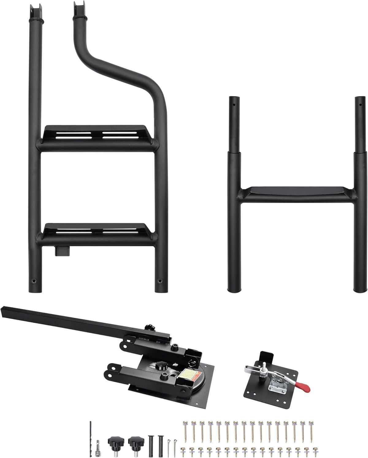 45" Foldable Pickup Truck Tailgate Ladder with Grab Handle, Heavy Duty Folding Tailgate Step Ladder I6647