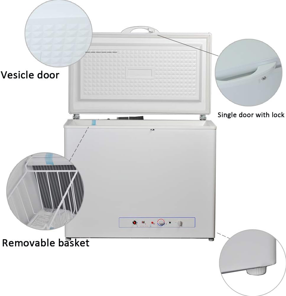 White Propane Chest Freezer 7.1 Cu.Ft V105