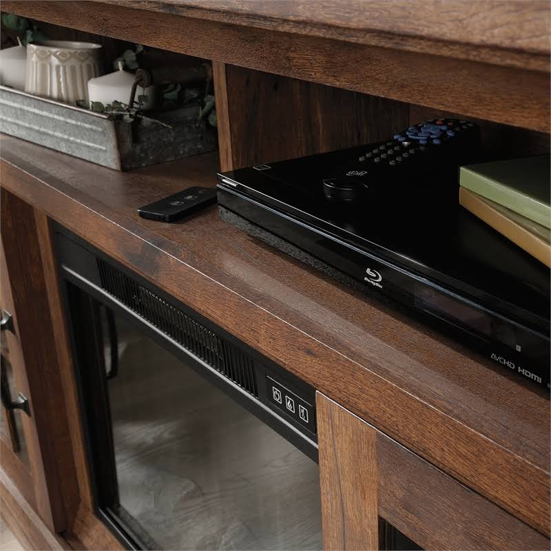 Vintage Oak Media Center Fireplace E505301