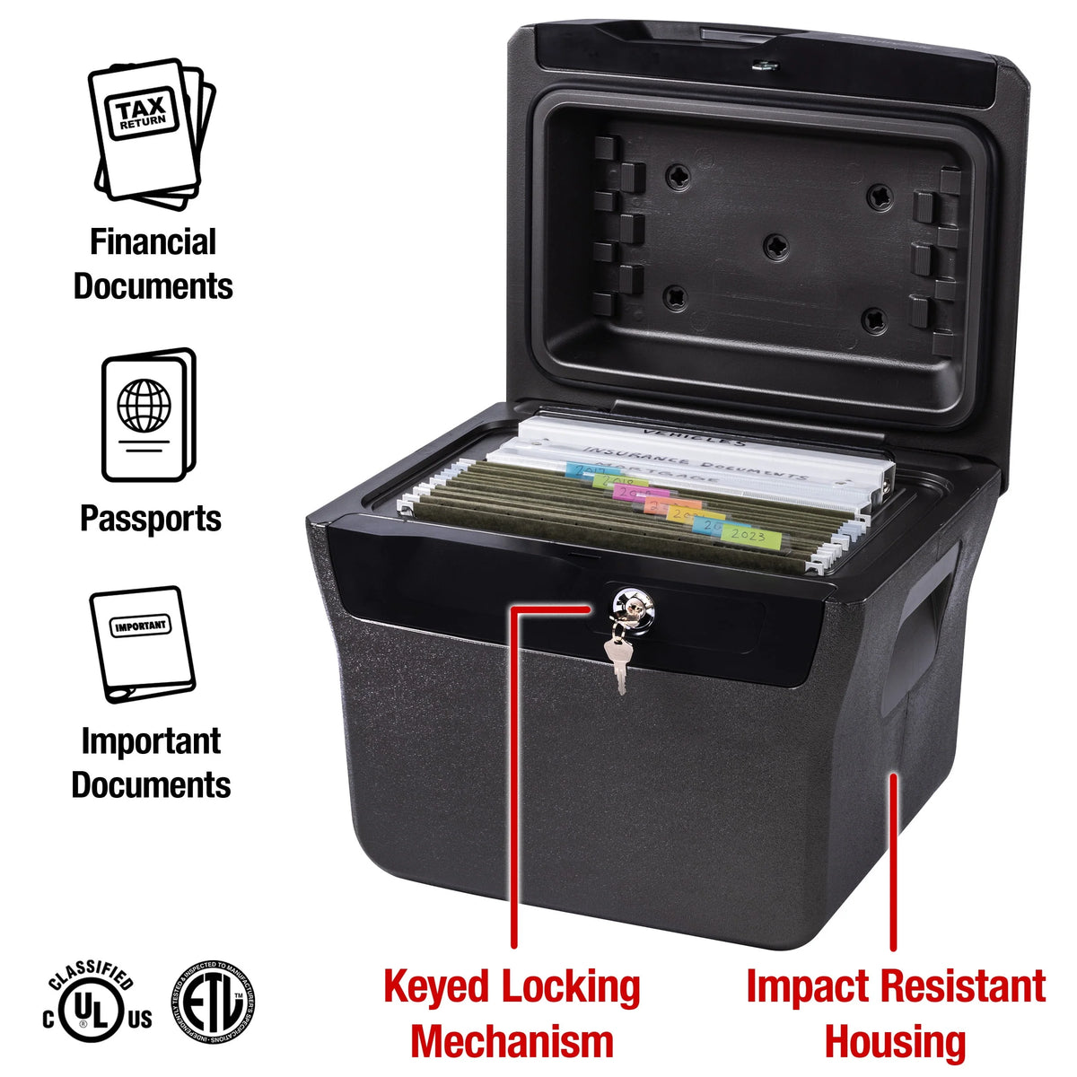 Fire-Resistant Water-Resistant File Safe Box with Key Lock 0.66 Cu. ft. W984938