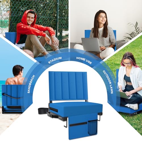 Black Padded Portable Folding Stadium Chair (2pcs) U767525