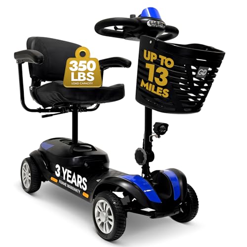 350 lbs Capacity Lithium Battery Powered Foldable Electric Mobility Scooter J526411