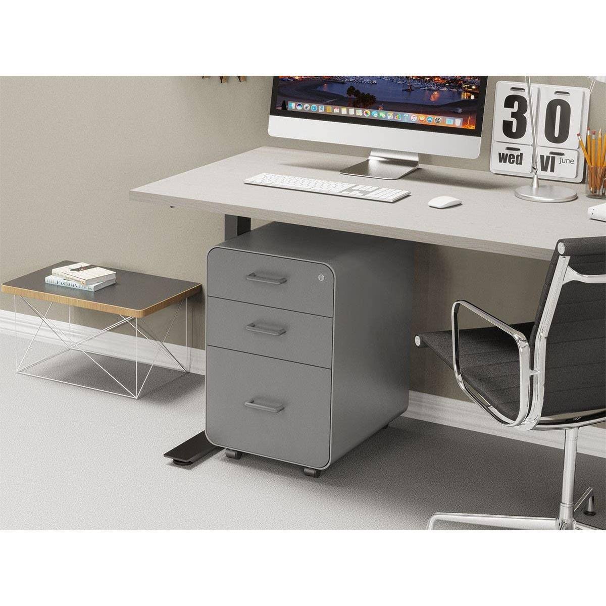 Rolling Round Corner 3-Drawer File Cabinet Q933843