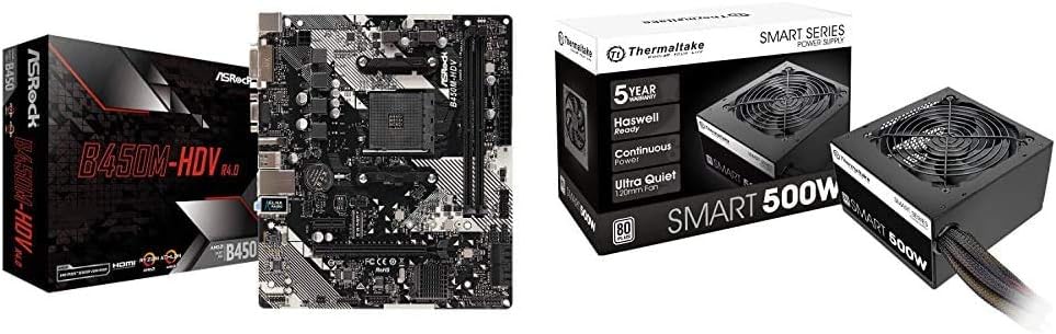 Micro ATX AMD Motherboard & 500W 80+ White Certified PSU M124