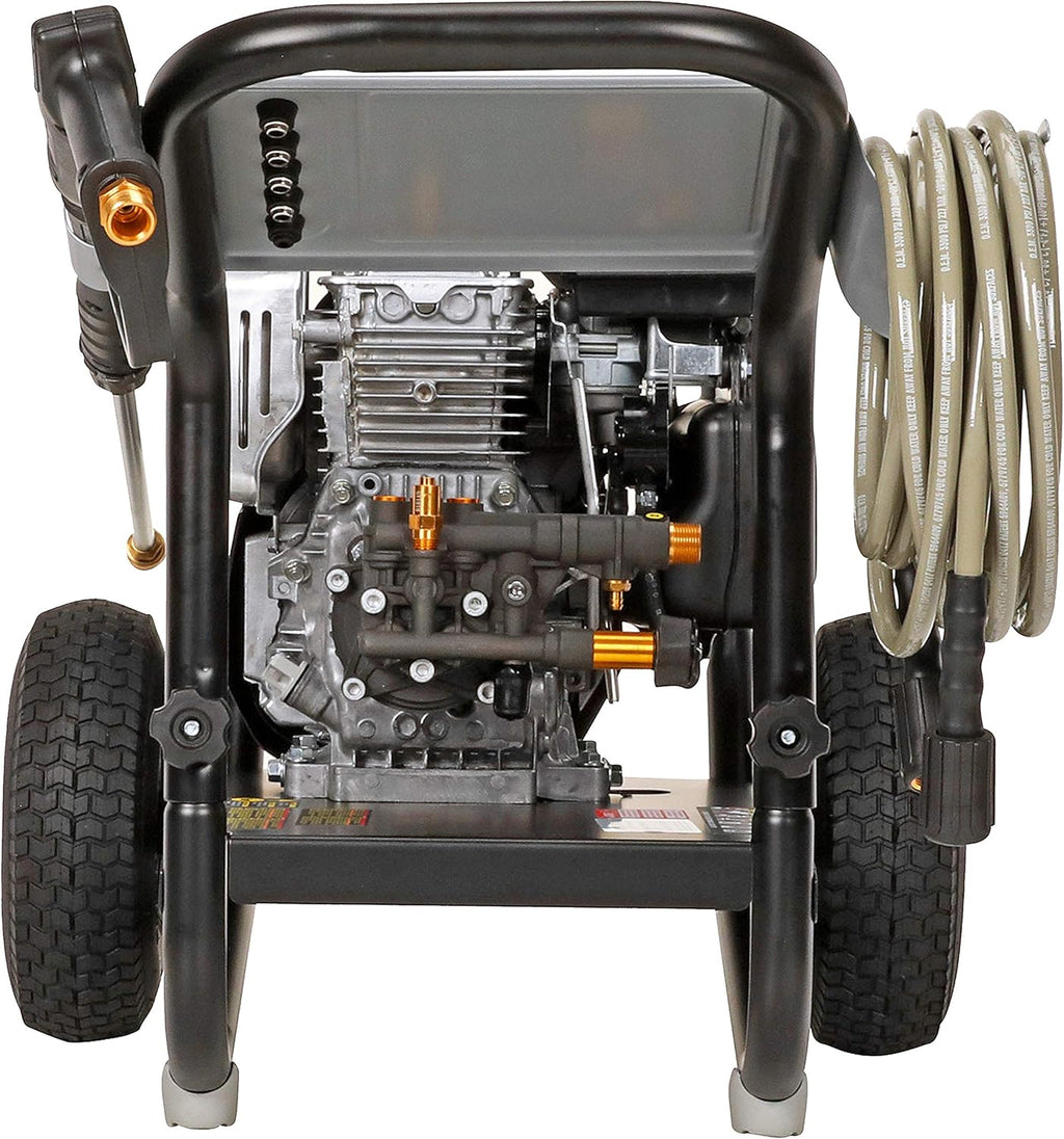 3200 PSI Gas Pressure Washer with Honda GC190, 2.5 GPM, 3/8" x 100' 4500 PSI Cold Water Hose Z90349