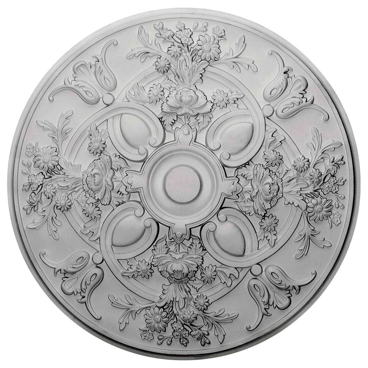 31 1/4x22OD x 2 1/4x22P Hand-Painted Ceiling Medallion D32443