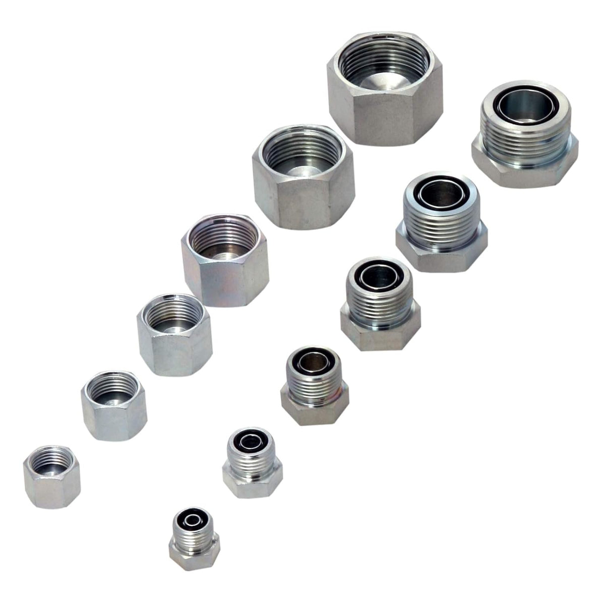 64 Pcs Galvanized Steel ORFS Cap & Plug Assortment Kit P746
