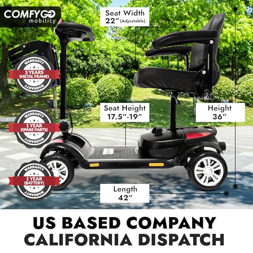 350 lbs Capacity Lithium Battery Powered Foldable Electric Mobility Scooter J526411