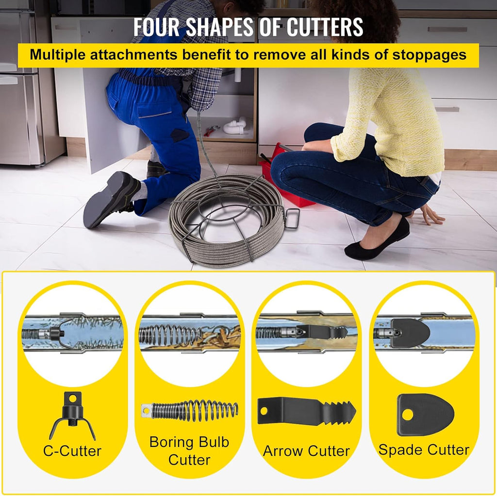 75 Feet x 1/2 Inch Solid Core Drain Cleaning Cable R99519