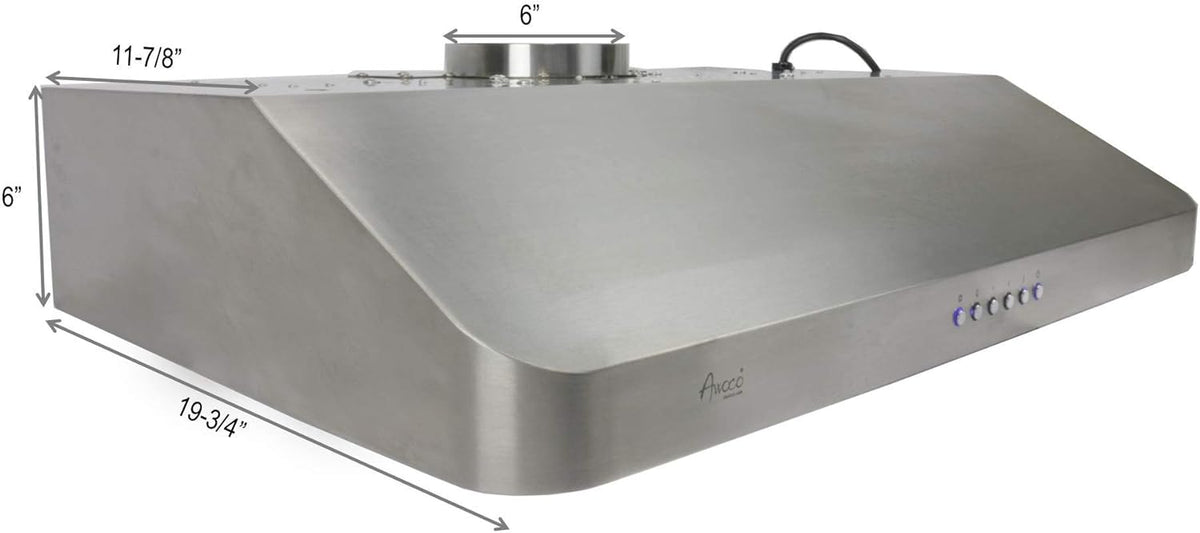 Stainless Steel Under Cabinet Range Hood with 2 LED Lights K99012