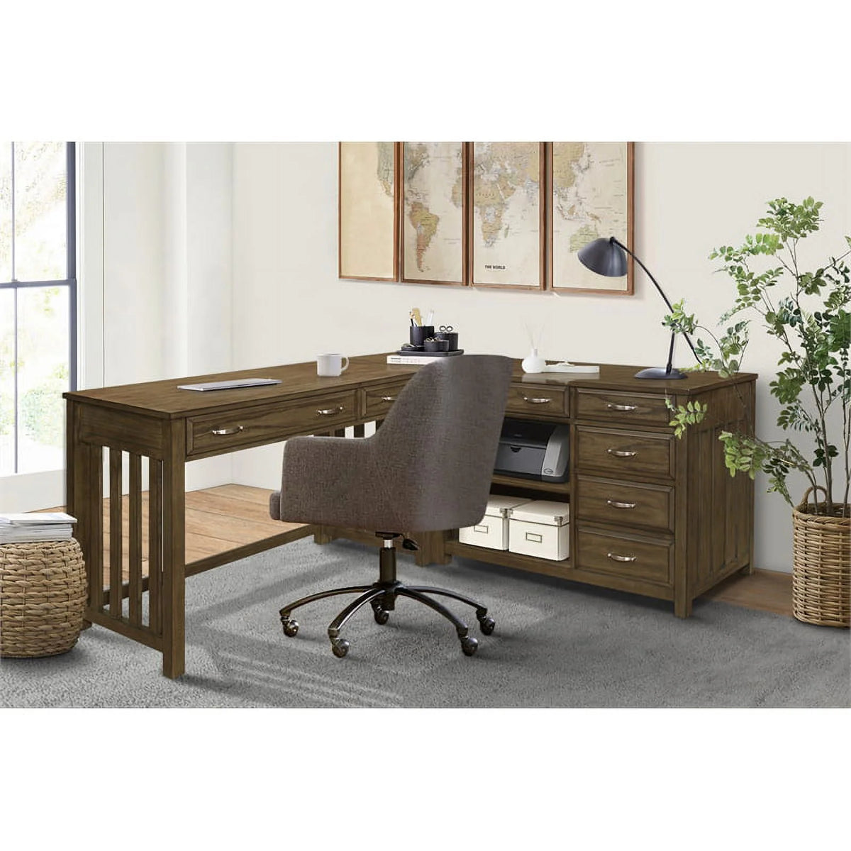 L Shaped Wood Desk C757847