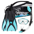 Sky Blue Snorkeling Set with Fins, Snorkel, Mask and Gear Bag B4874