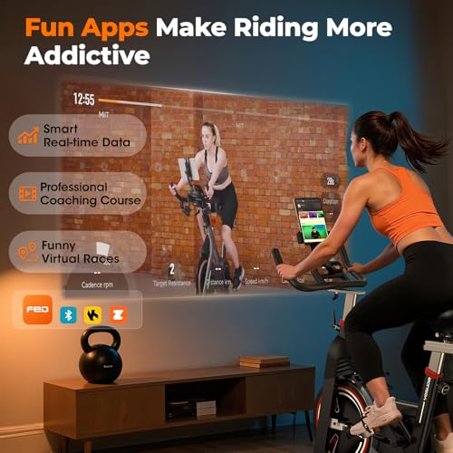 Magnetic Exercise Bike 350 lbs Weight Capacity Indoor Cycling Bike Stationary with Comfortable Seat Cushion Silent Belt Drive H2414