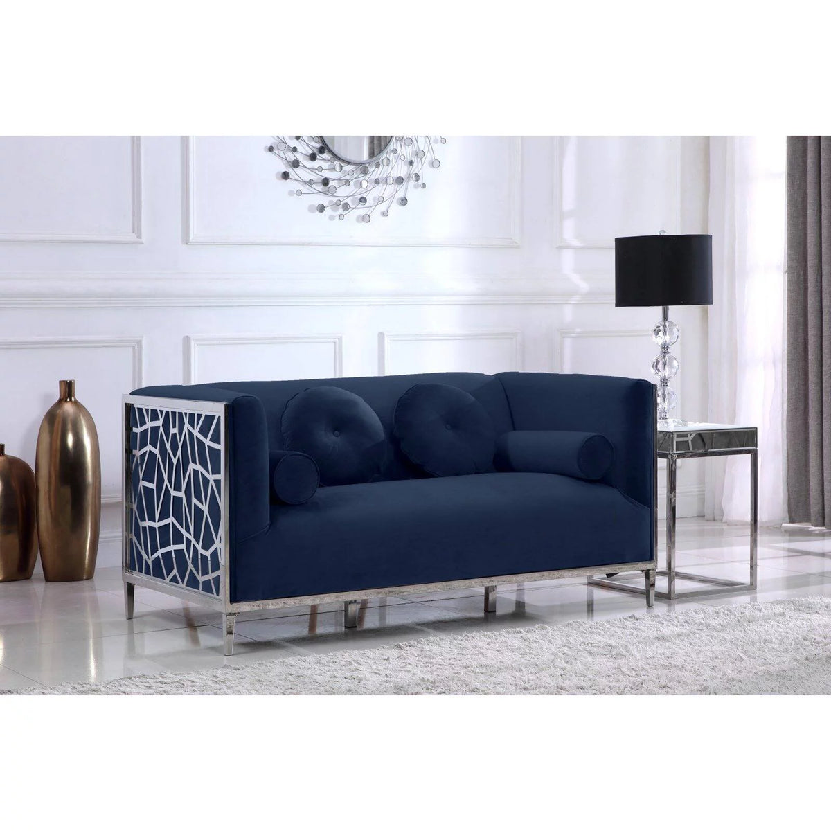 Black Velvet Loveseat Z5119